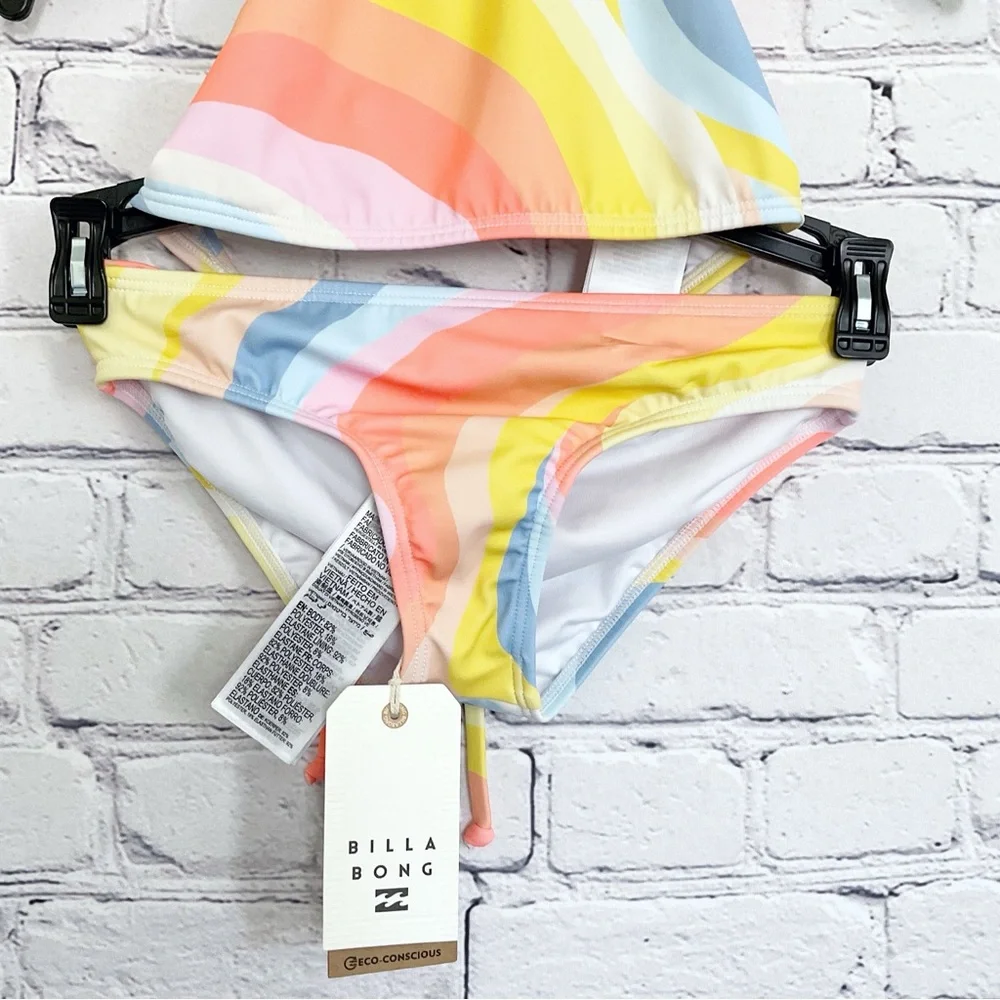 New Girls Billabong Groovy Road High Neck Bikini Size 10